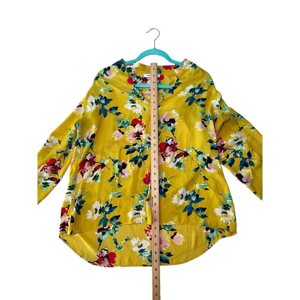 Rose & Olive Womens Floral Top Blouse Long Sleeve V-Neck Yellow Size‎ XL NWOT - Picture 5 of 6